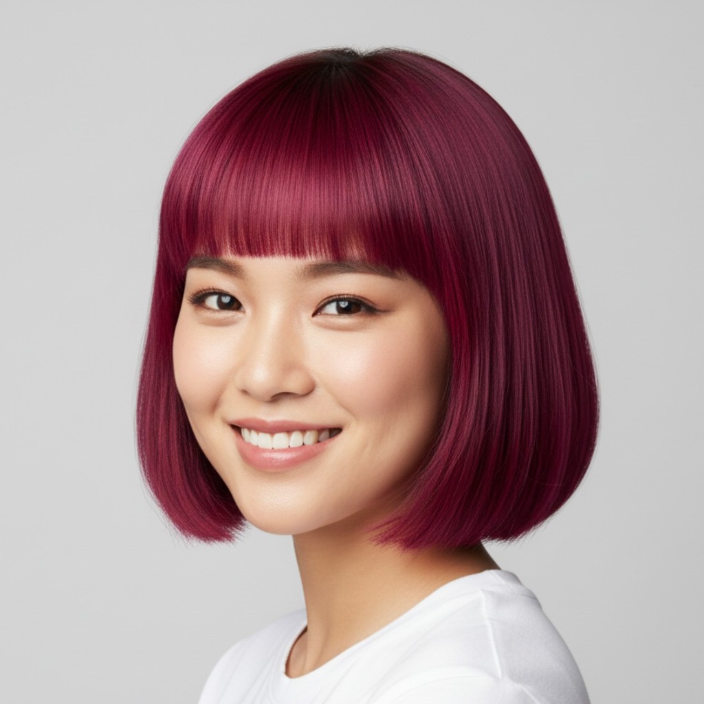 버건디 보브 컷 (Burgundy Bob Cut)