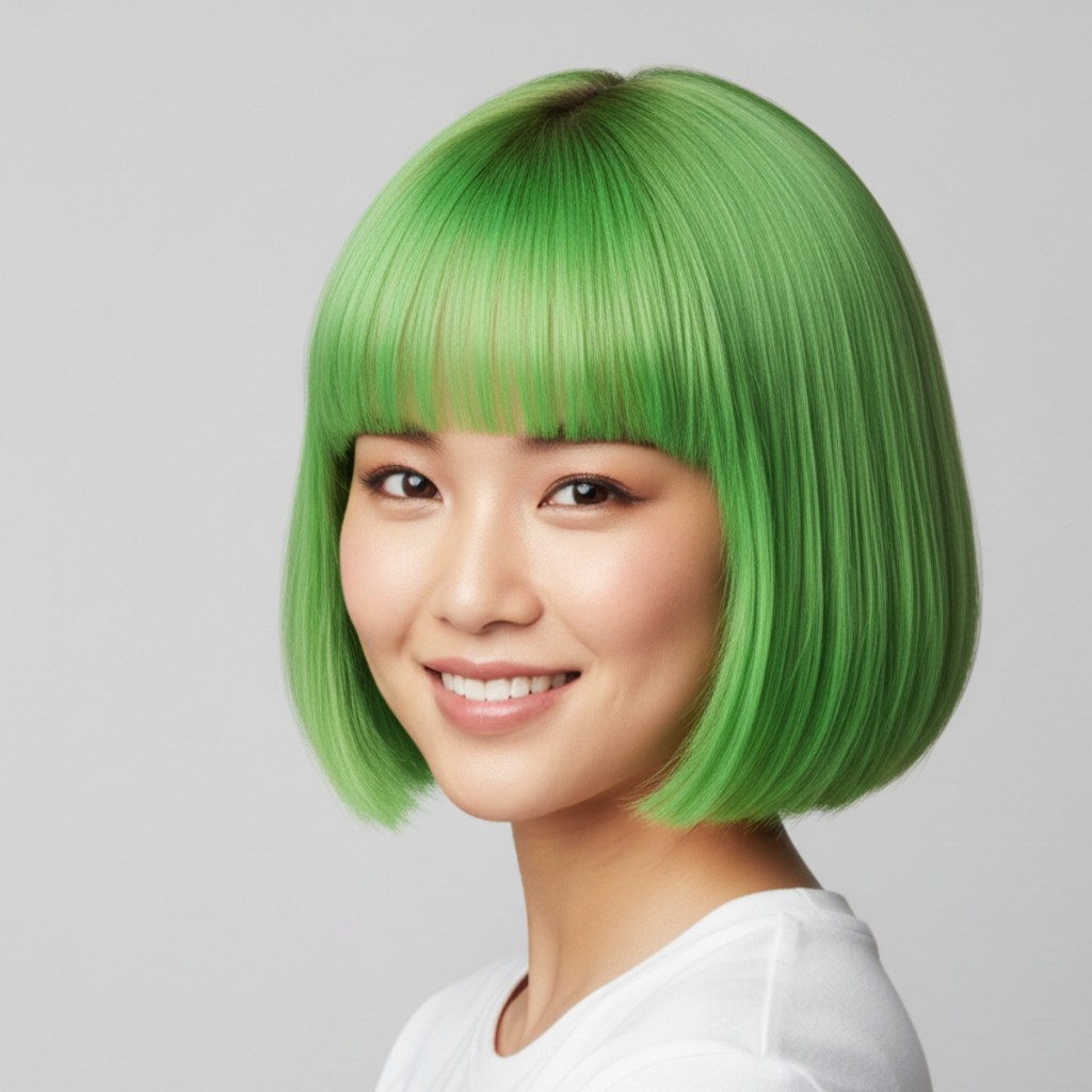 그린 보브 컷 (Lime Green Bob)